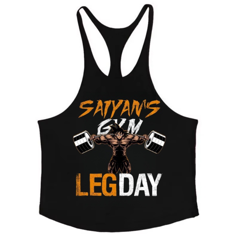 Tank Top Muscle - เสื้อกล้ามโกคูผู้ชาย ผ้าฝ้าย 100% เสื้อกั๊กอนิเมะญี่ปุ่น ดราก้อนบอล แห้งเร็ว
