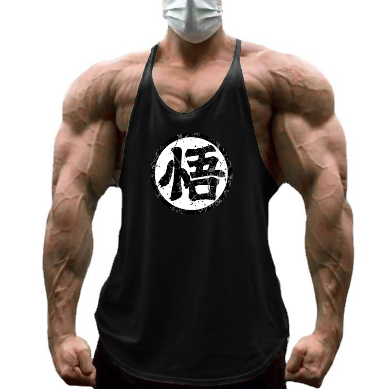 Tank Top Muscle - GYM Fitness เพาะกาย Suspenders เสื้อยืดบุรุษแฟชั่นพิมพ์กีฬาเสื้อแขนกุดฤดูร้อนผ้าฝ้าย Breathable