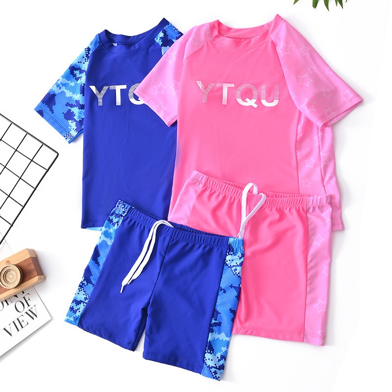 Swim Trunk Quick Dry - 2026 ชุดว่ายน้ำสองชิ้นสำหรับเด็ก ชุดว่ายน้ำเด็กชายสำหรับเด็กโต ชุดว่ายน้ำเด็กชายระบายอากาศได้ดี แห้งเร็ว ชุดว่ายน้ำสำหรับฝึกซ้อม