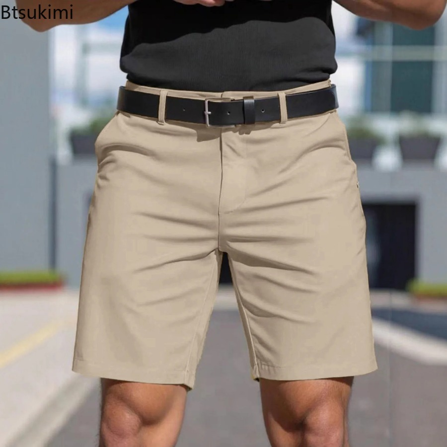 Shorts Chino Slim - กางเกงขาสั้นชิโนทรงสลิมสำหรับผู้ชายรุ่นใหม่ประจำฤดูร้อน เหมาะสำหรับธุรกิจ กอล์ฟ กีฬา ความยาวห้านิ้ว ใส่ทำงานในออฟฟิศ