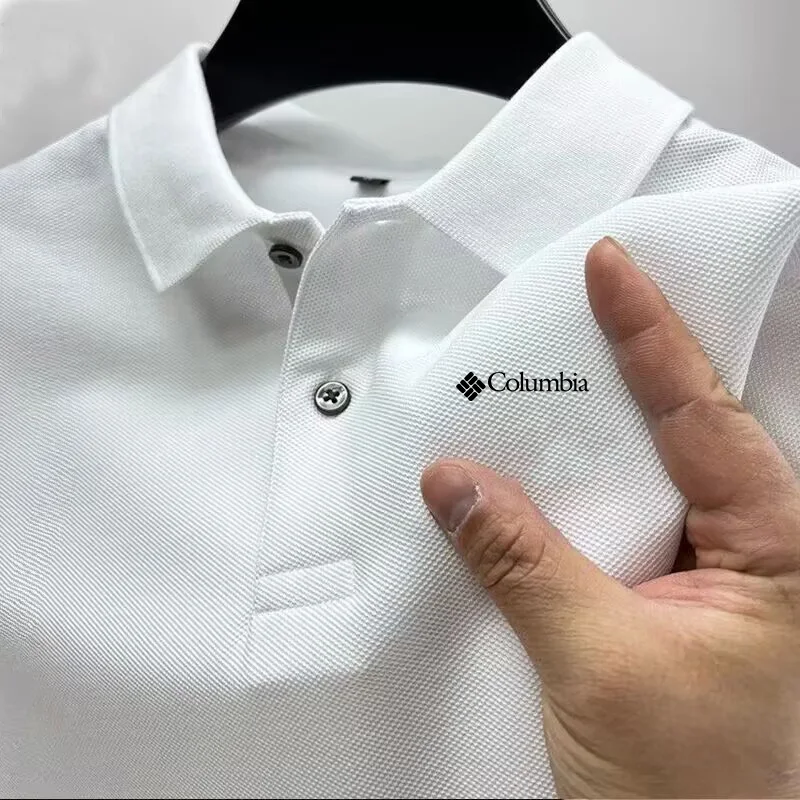 Polo Shirt Pique - เสื้อโปโลแขนสั้นสีพื้นสำหรับผู้ชาย ทรงหลวม ดีไซน์ระบายอากาศได้ดี ทันสมัย พร้อมลายพิมพ์ตัวอักษรเรียบง่าย