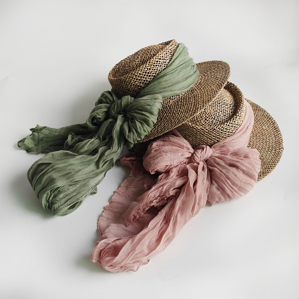 Bucket Hat Straw - หมวกสานปีกกว้างสำหรับผู้หญิง หมวกกันแดดฤดูร้อน หมวกปีกกว้างประดับลูกไม้ โบว์ริบบิ้น หมวกทรงบักเก็ตชายหาด หมวกฟีโดรา