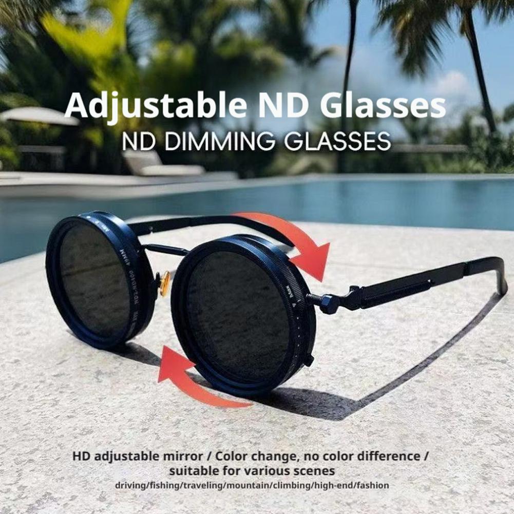 Sunglasses Aviator Polarized - แว่นกันแดดโพลาไรซ์ ND ปรับได้ - กรอบอะลูมิเนียม-แมกนีเซียมสำหรับการบิน พร้อมเลนส์เปลี่ยนสีอัจฉริยะสำหรับการเดินทางกลางแจ้ง