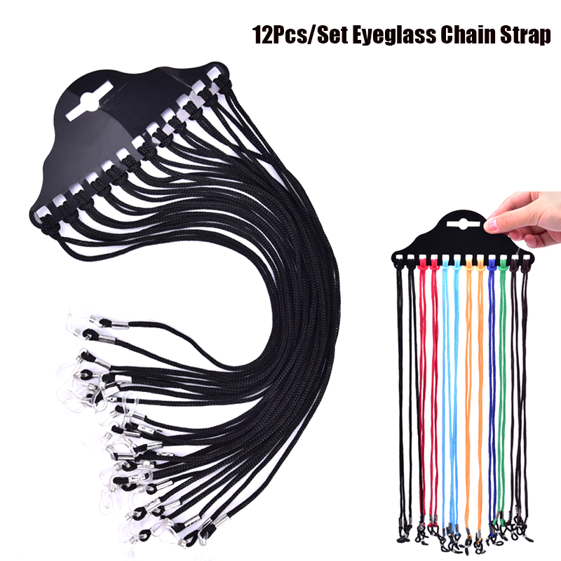 Sunglass Retainer Cord - สายคล้องแว่นตาหลากสี 12 ชิ้น/ชุด สายคล้องแว่นสายตา สายคล้องแว่นตาแบบสร้อยคอ