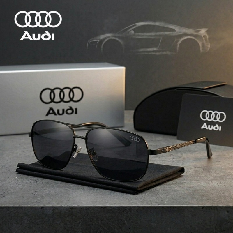 Sunglasses Aviator Polarized - แว่นกันแดด AUDI สุดหรู ทรงสี่เหลี่ยมโพลาไรซ์ แว่นกันแดดทรงนักบิน สำหรับผู้ชาย