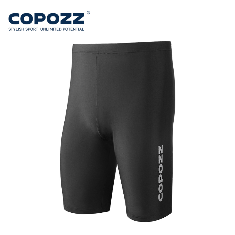 Swim Trunk Quick Dry - COPOZZ กางเกงว่ายน้ำชายไซส์ใหญ่ กางเกงขาสั้นยาวถึงเข่า ชุดว่ายน้ำสำหรับฝึกซ้อมโต้คลื่น แห้งเร็ว ป้องกันความอึดอัด