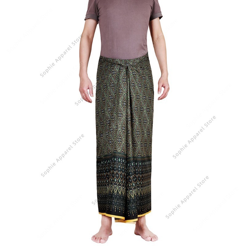 Sarong Men Wrap - กระโปรงบาติกแบบพันรอบตัวสำหรับชายหาด กระโปรงทรงหลอด ลุงกิ ชุดคลุมสำหรับผู้ชายและผู้หญิง