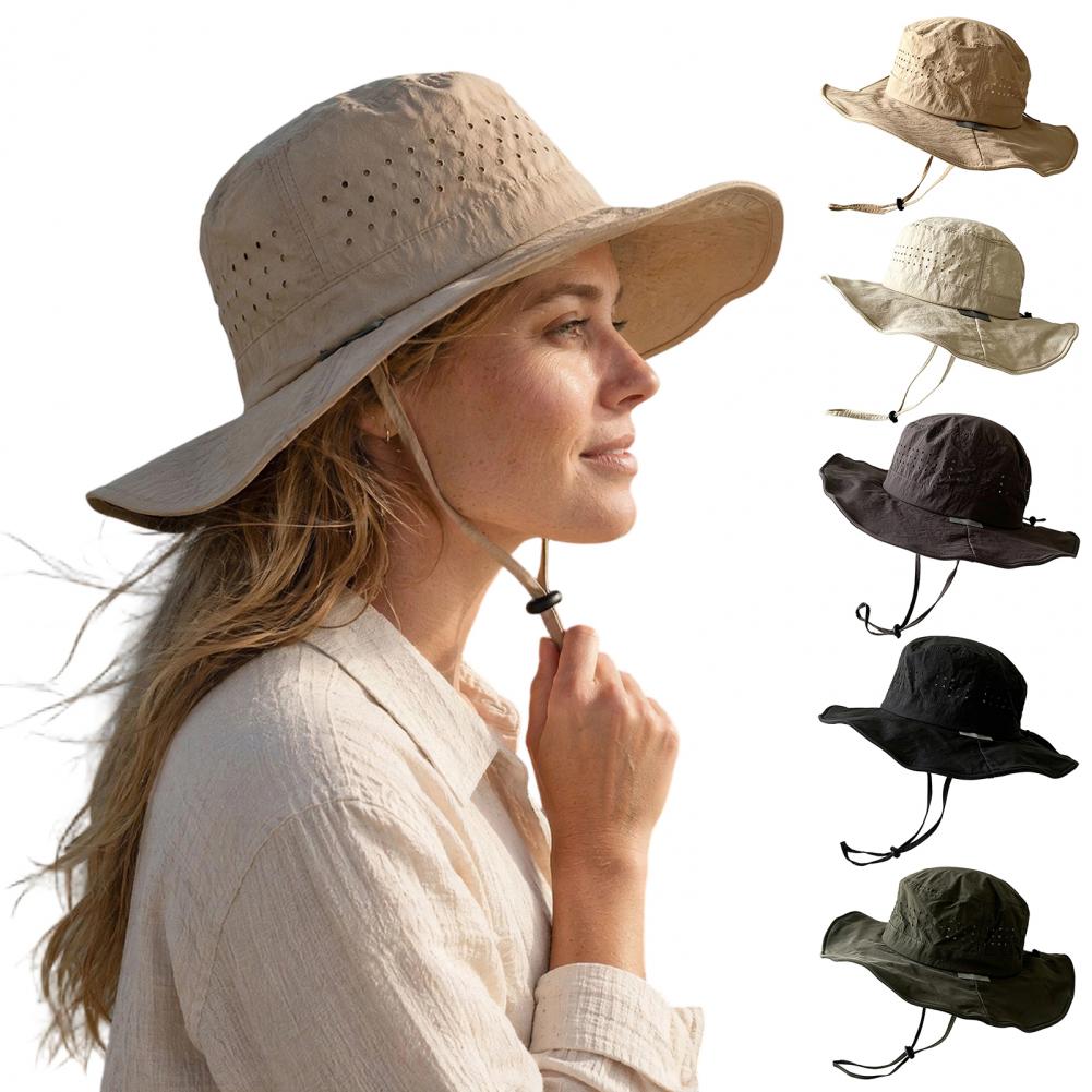 Packable Hat Nylon - หมวกกันแดดปีกกว้าง UPF50+ ผ้าไนลอนระบายอากาศได้ดี พับเก็บได้ แห้งเร็ว เหมาะสำหรับตกปลา