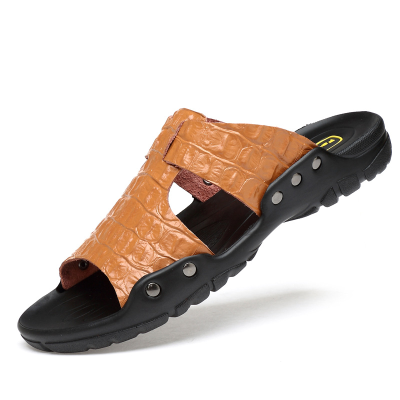 Flip Flop Leather Men - รองเท้าแตะหนังผู้ชายรองเท้าแตะสบายMan Luxury 2025 ชายรองเท้ารองเท้าผ้าใบรองเท้าแตะชายฤดูร้อนFlip Flopสไลด์
