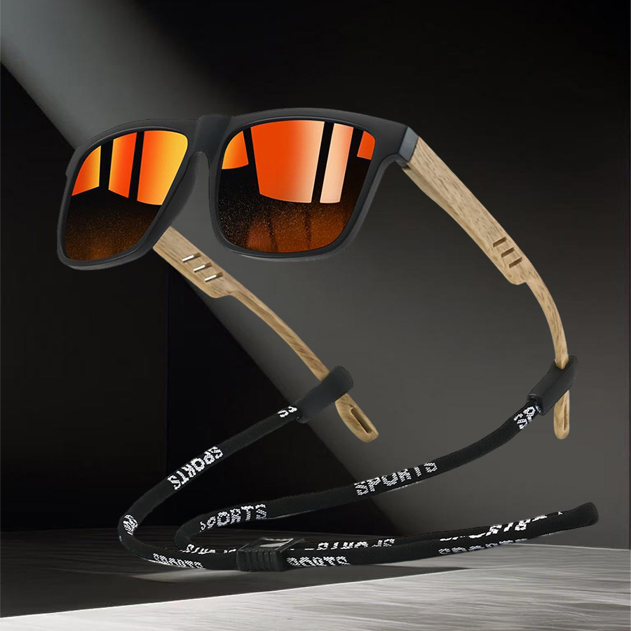 Sunglass Retainer Cord - แว่นกันแดดแฟชั่นทรงสี่เหลี่ยม ตกแต่งด้วยโซ่ สำหรับผู้ชายและผู้หญิง ขับรถ ตกปลา สีสันสดใส