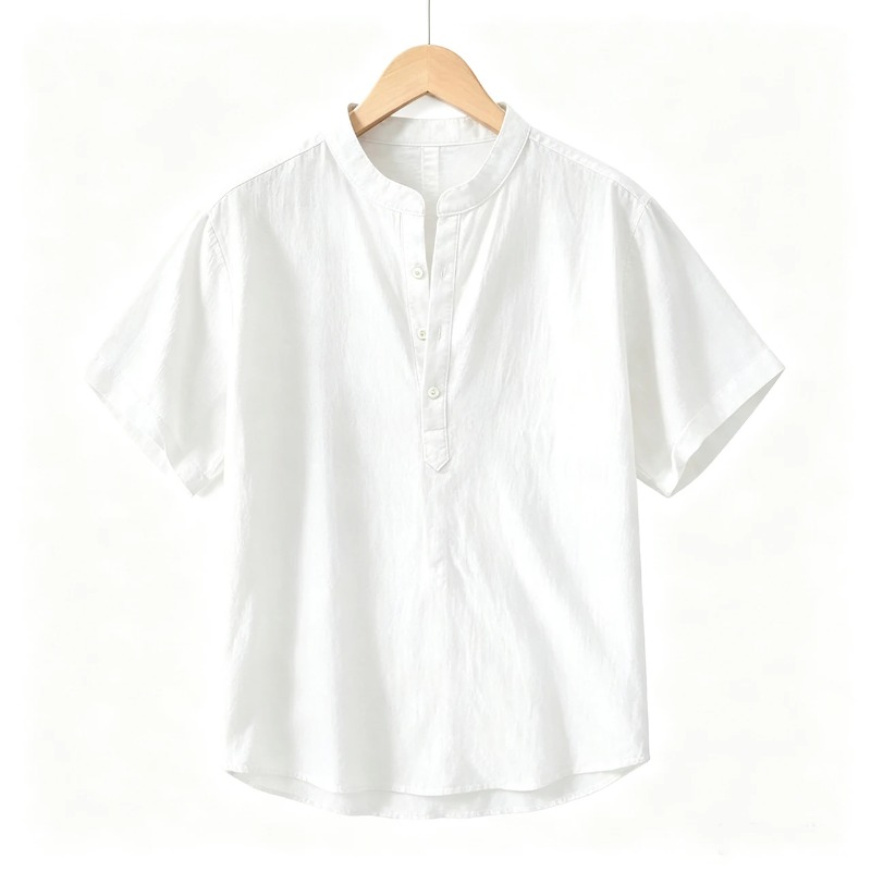 เสื้อยืดแขนสั้นผู้ชายสำหรับฤดู - Linen Shirt Breathable บทวิจารณ์และราคา