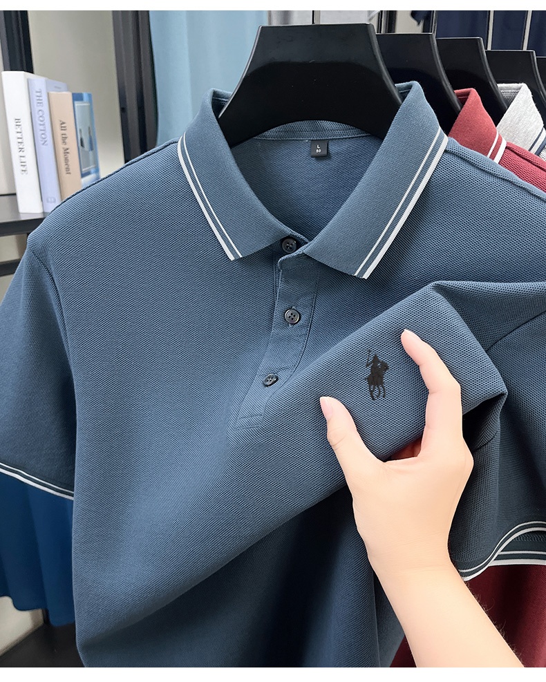 เสื้อโปโลคอปกลายทางสำหรับฤดูร้ - Polo Shirt Pique บทวิจารณ์และราคา