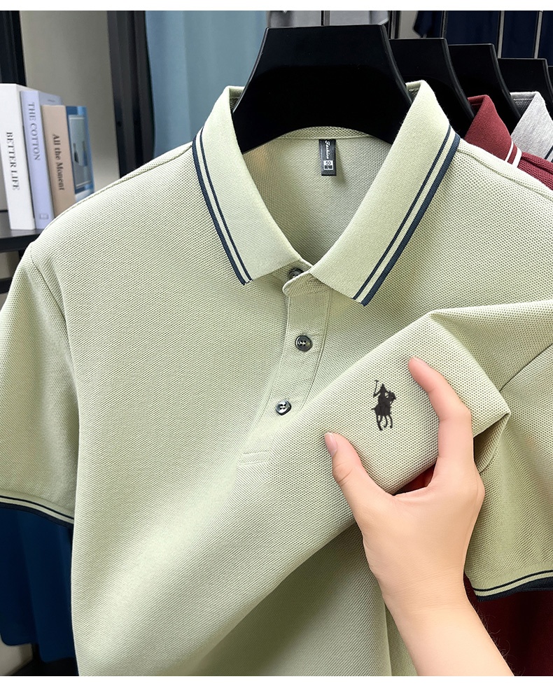 เสื้อโปโลคอปกลายทางสำหรับฤดูร้ - Polo Shirt Pique บทวิจารณ์และราคา
