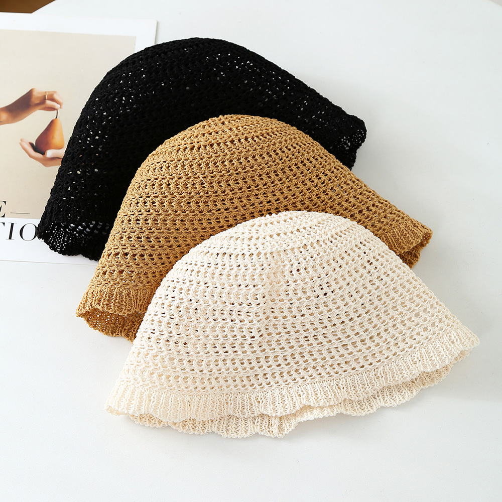 หมวกบักเก็ตผู้หญิง หมวกฤดูใบไม - Bucket Hat Straw บทวิจารณ์และราคา