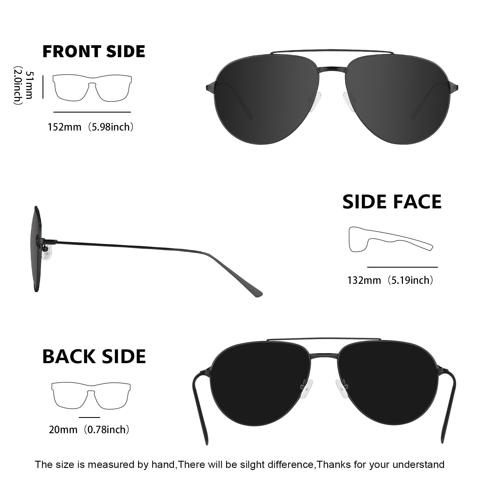 Maxjuli แว่นตากันแดดแบบนักบินส - Sunglasses Aviator Polarized บทวิจารณ์และราคา