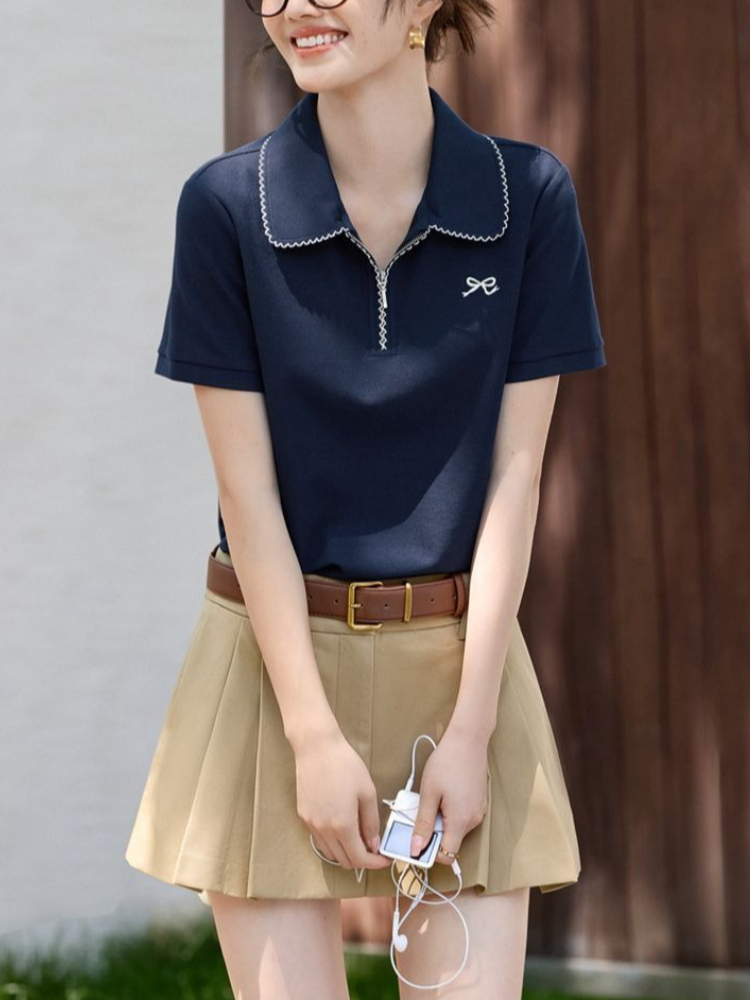 เสื้อยืดโปโลผู้หญิงทรงเข้ารูป  - Polo Shirt Pique บทวิจารณ์และราคา
