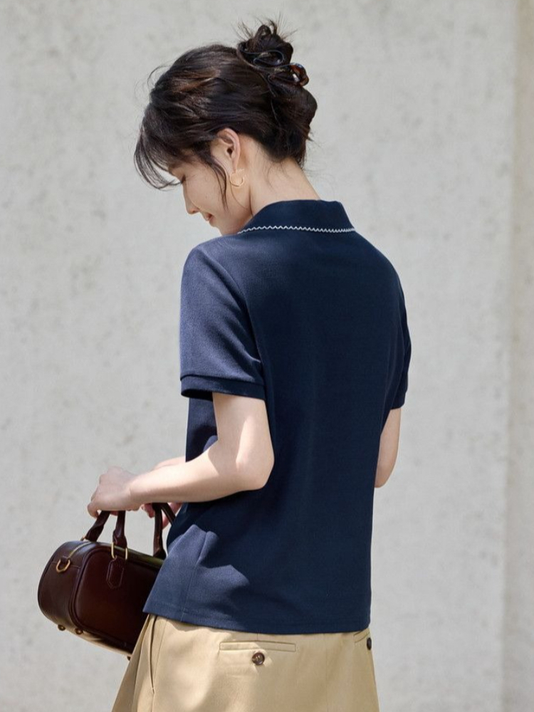 เสื้อยืดโปโลผู้หญิงทรงเข้ารูป  - Polo Shirt Pique บทวิจารณ์และราคา
