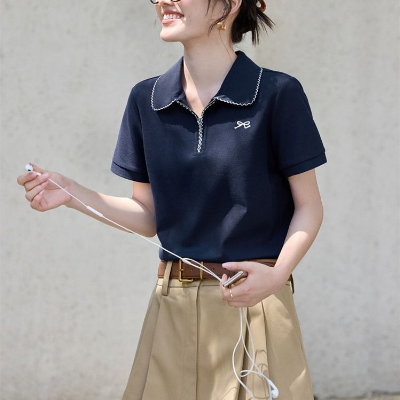 เสื้อยืดโปโลผู้หญิงทรงเข้ารูป  - Polo Shirt Pique บทวิจารณ์และราคา