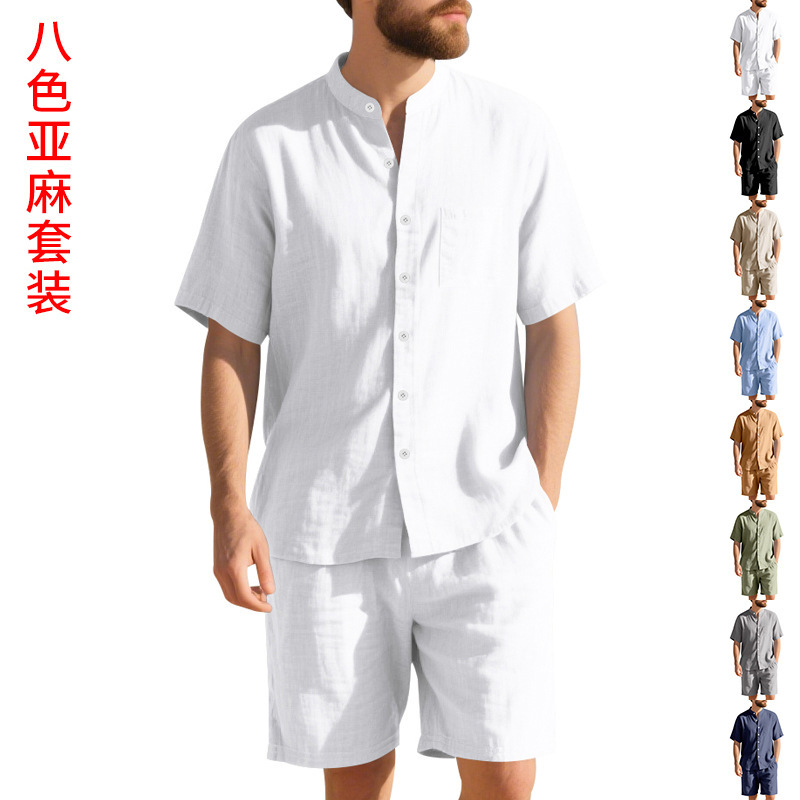 ชุดสูทผ้าลินินผู้ชายสำหรับฤดูร - Linen Shirt Breathable บทวิจารณ์และราคา