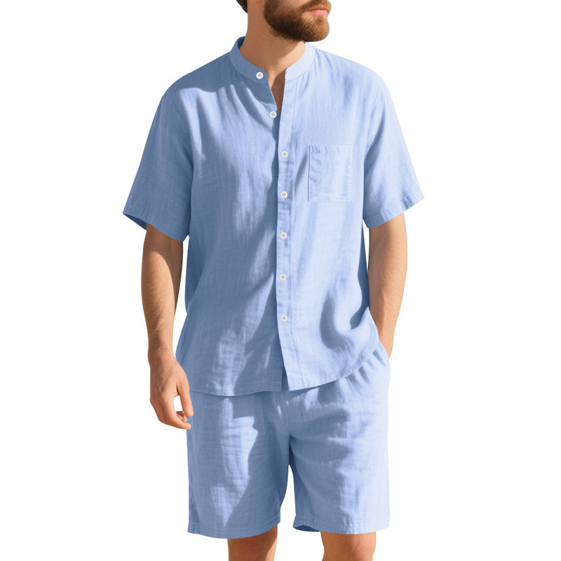 ชุดสูทผ้าลินินผู้ชายสำหรับฤดูร - Linen Shirt Breathable บทวิจารณ์และราคา