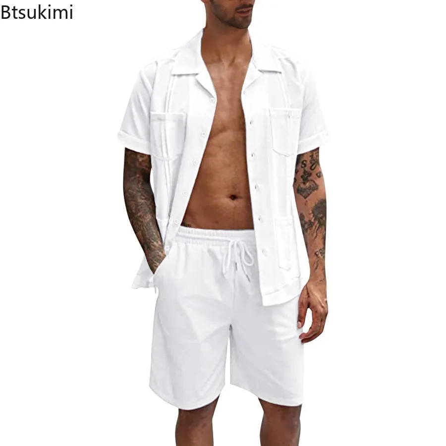 ผู้ชายใหม่ฤดูร้อนสบายๆกีฬา 2 ช - Short Linen Drawstring บทวิจารณ์และราคา