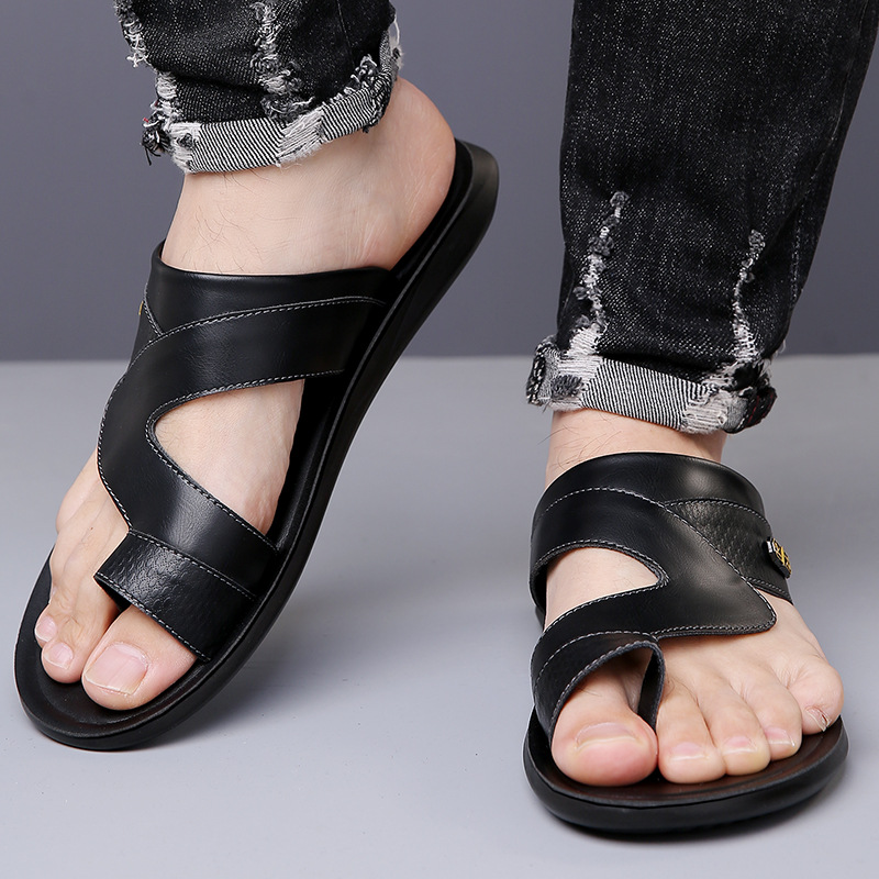 รองเท้าแตะหนังผู้ชายรุ่นใหม่ปี - Flip Flop Leather Men บทวิจารณ์และราคา