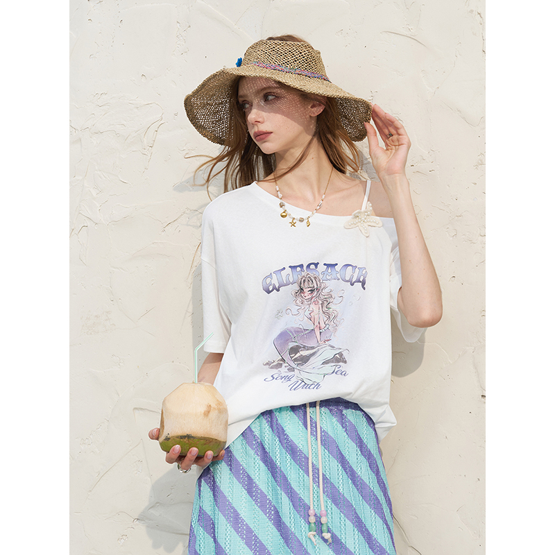 ELFSACK เสื้อยืดสีขาวแบบเปิดไห - Tee Graphic Print บทวิจารณ์และราคา