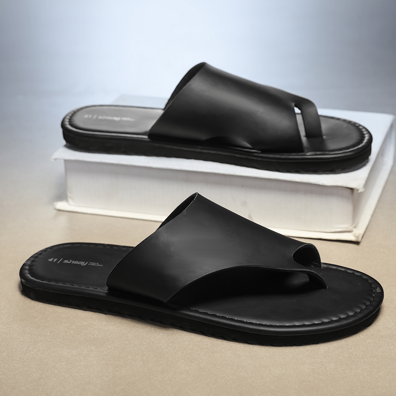 รองเท้าแตะผู้ชายคุณภาพสูงแฟชั่ - Flip Flop Leather Men บทวิจารณ์และราคา