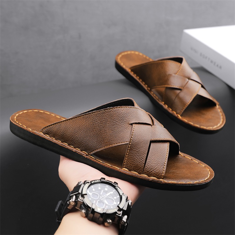 รองเท้าแตะหนังแท้สำหรับผู้ชาย  - Flip Flop Leather Men บทวิจารณ์และราคา
