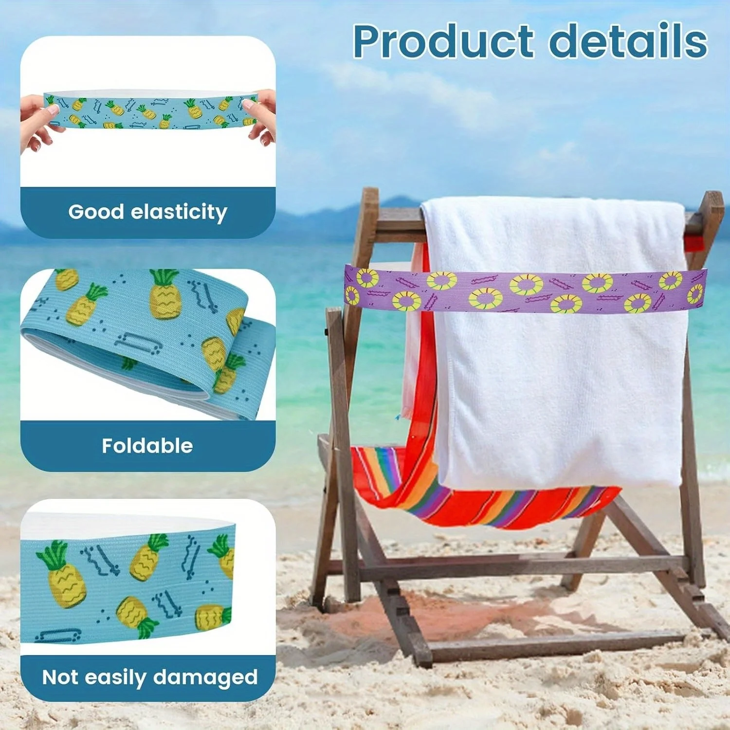 สายรัดผ้าขนหนูขนาดใหญ่ 5 ชิ้น  - Beach Towel Large บทวิจารณ์และราคา