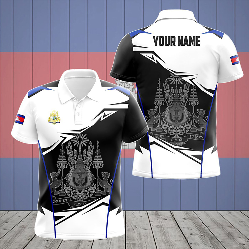 เสื้อโปโลลายธงชาติกัมพูชาแบบกำ - Shirt Camp Collar บทวิจารณ์และราคา