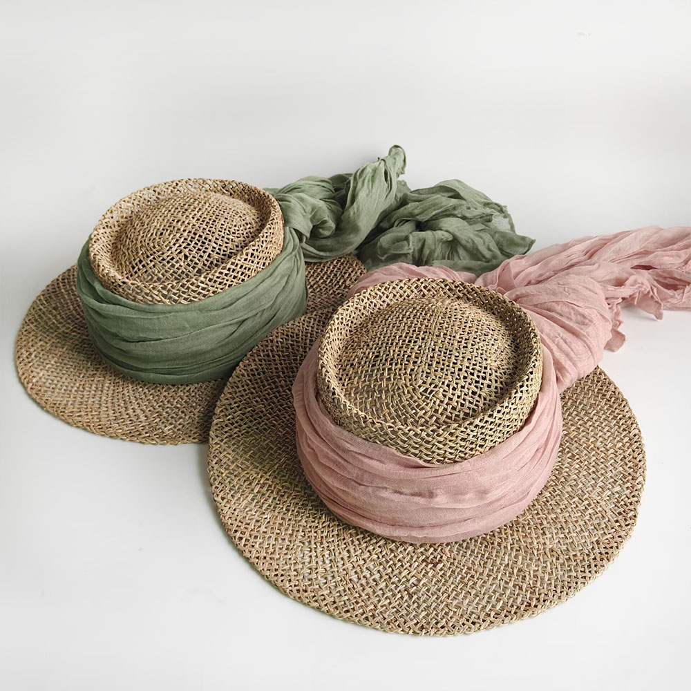 หมวกสานปีกกว้างสำหรับผู้หญิง ห - Bucket Hat Straw บทวิจารณ์และราคา