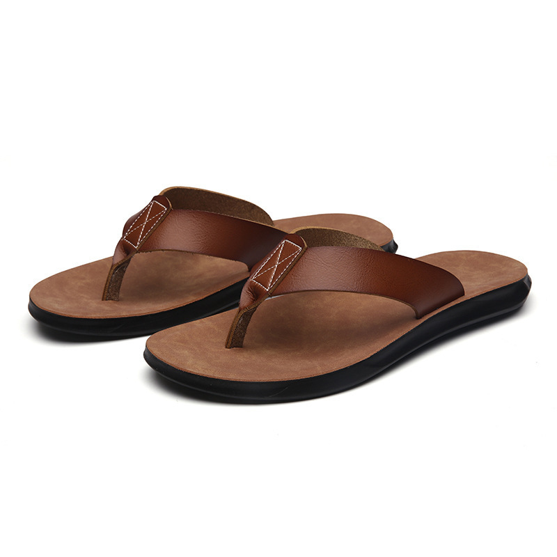 38-47 รองเท้าแตะหนังอิตาลีแบบใ - Flip Flop Leather Men บทวิจารณ์และราคา