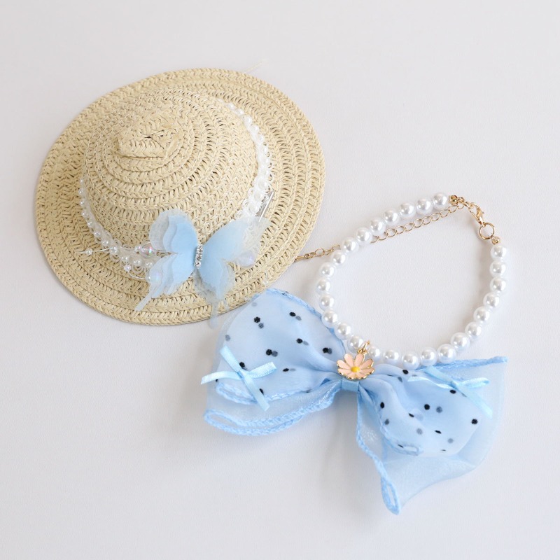 หมวกฟางสำหรับสัตว์เลี้ยงน่ารัก - Bucket Hat Straw บทวิจารณ์และราคา