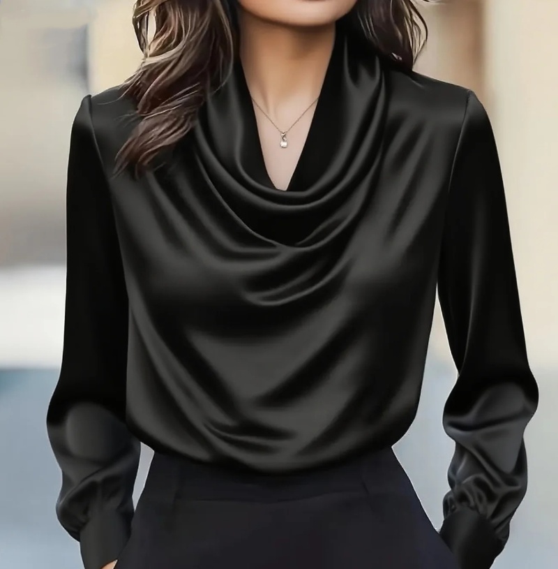 เสื้อเชิ้ตแขนยาวผู้หญิง คอปกทร - Shirt Camp Collar บทวิจารณ์และราคา