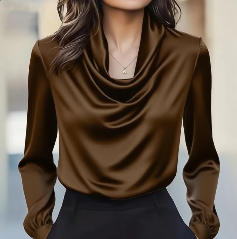 เสื้อเชิ้ตแขนยาวผู้หญิง คอปกทร - Shirt Camp Collar บทวิจารณ์และราคา