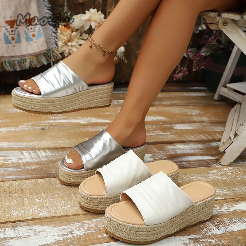 รองเท้าส้นเตารีดแบบสวมเปิดนิ้ว - Espadrille Slip On บทวิจารณ์และราคา
