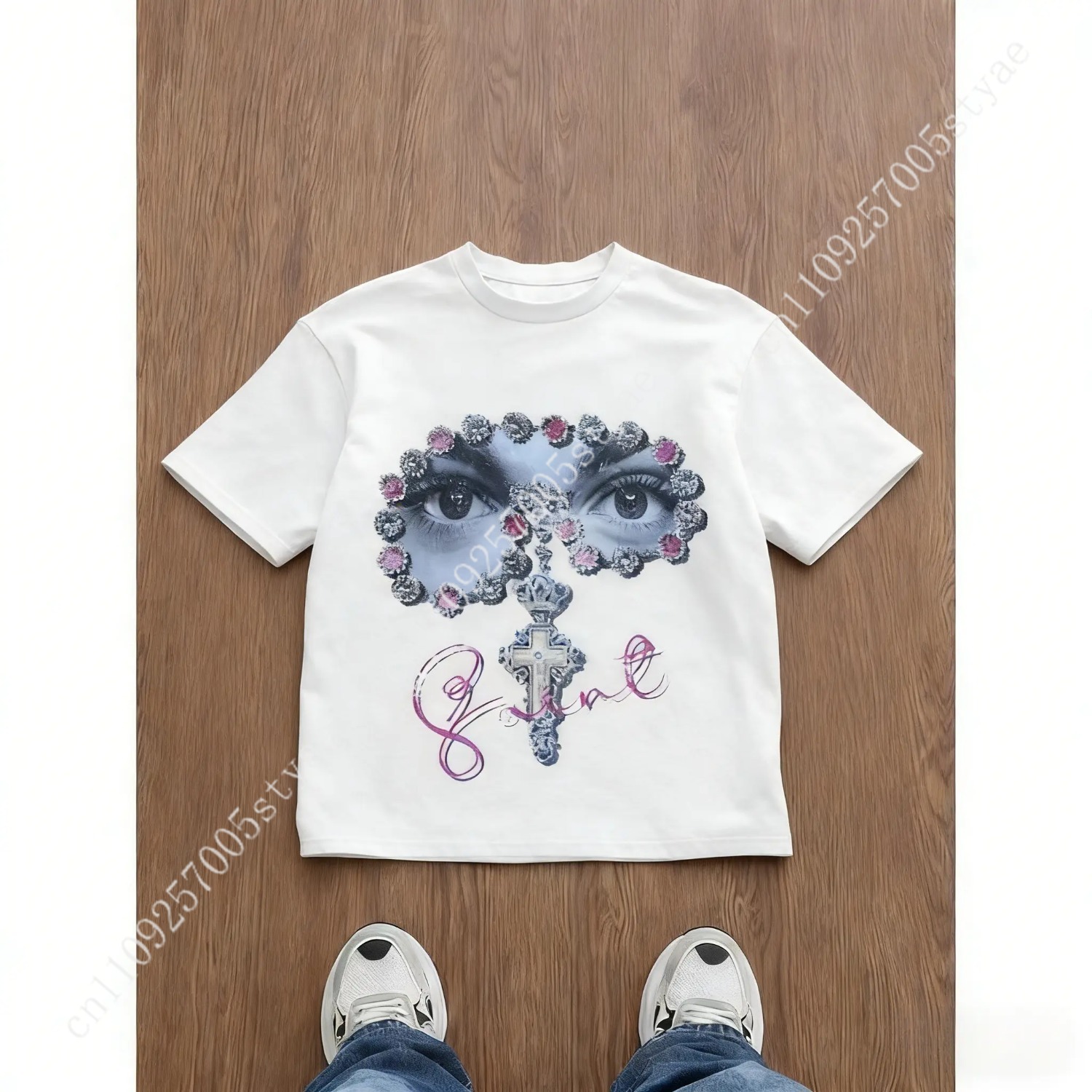 เสื้อยืดพิมพ์ลายกราฟิกทรงหลวมส - Tee Graphic Print บทวิจารณ์และราคา