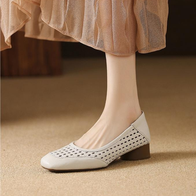 รองเท้าส้นสูงแบบโปร่ง ดีไซน์ให - Casual Sandal Leather บทวิจารณ์และราคา