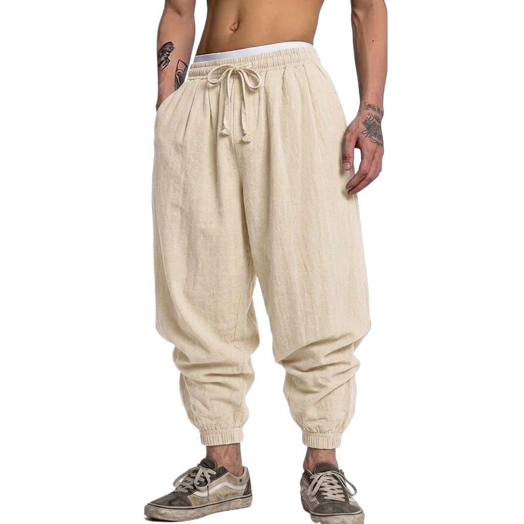 กางเกงผ้าฝ้ายลินินสไตล์เกาหลีส - Short Linen Drawstring บทวิจารณ์และราคา
