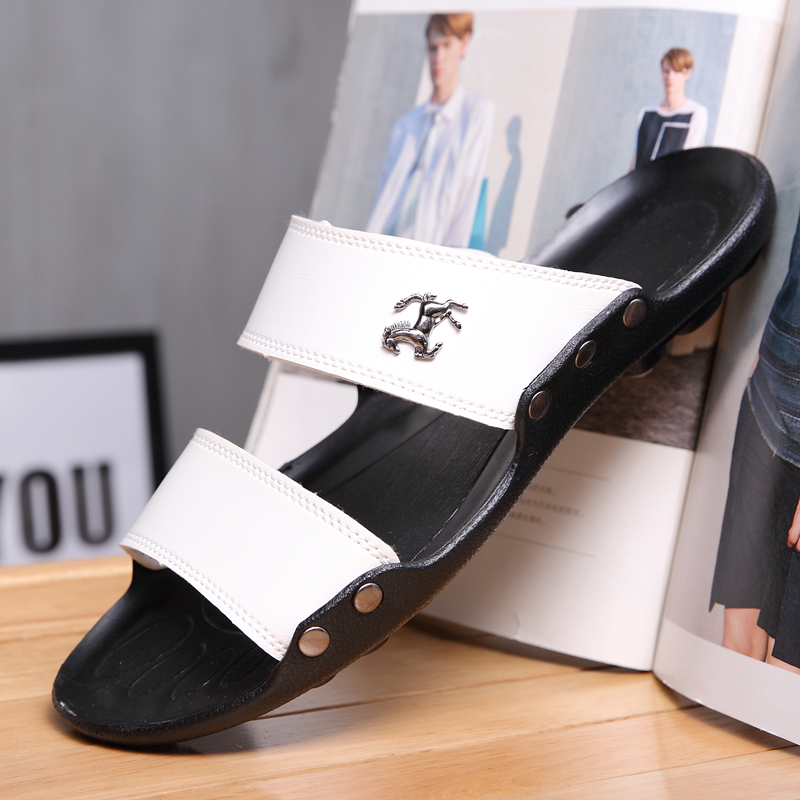 รองเท้าแตะดีไซน์เนอร์ HKDQ ขาย - Flip Flop Leather Men บทวิจารณ์และราคา