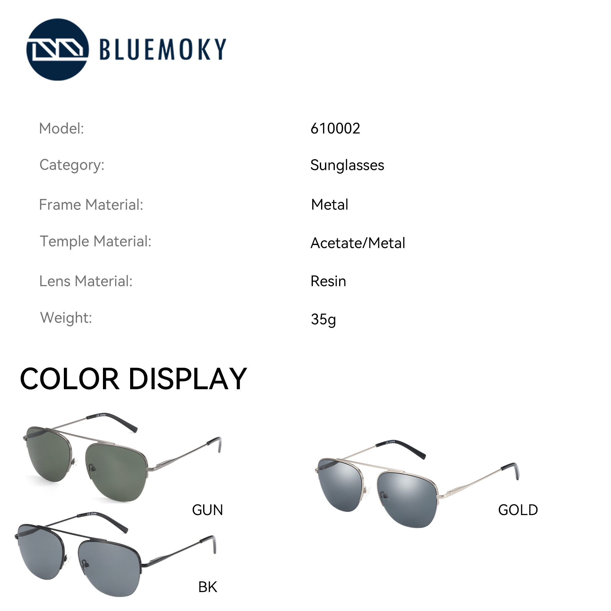 BLUEMOKY แฟชั่นแว่นตากันแดดโพล - Sunglasses Aviator Polarized บทวิจารณ์และราคา
