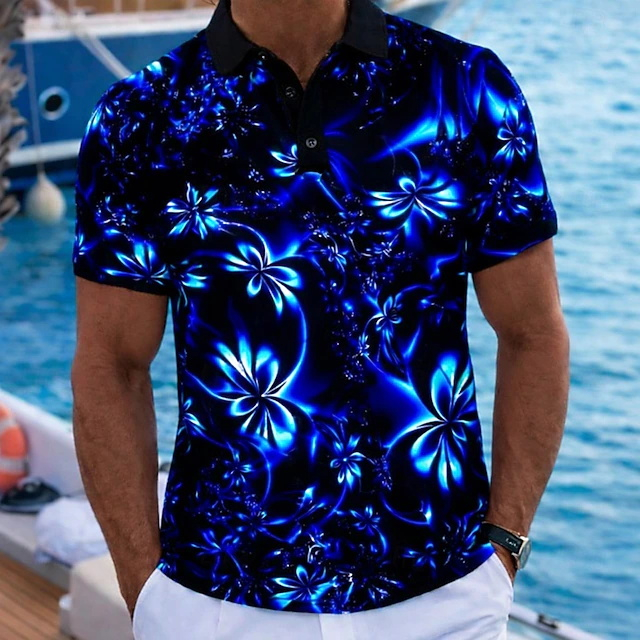 เสื้อโปโลผู้ชายลายดอกไม้สีเขีย - Resort Shirt Floral บทวิจารณ์และราคา