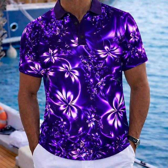 เสื้อโปโลผู้ชายลายดอกไม้สีเขีย - Resort Shirt Floral บทวิจารณ์และราคา