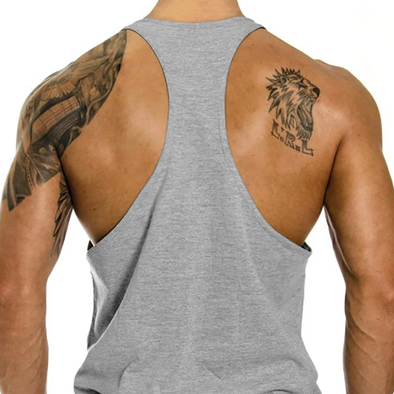 ผู้ชายผ้าฝ้ายแขนกุดTeesยิมเพาะ - Tank Top Muscle บทวิจารณ์และราคา