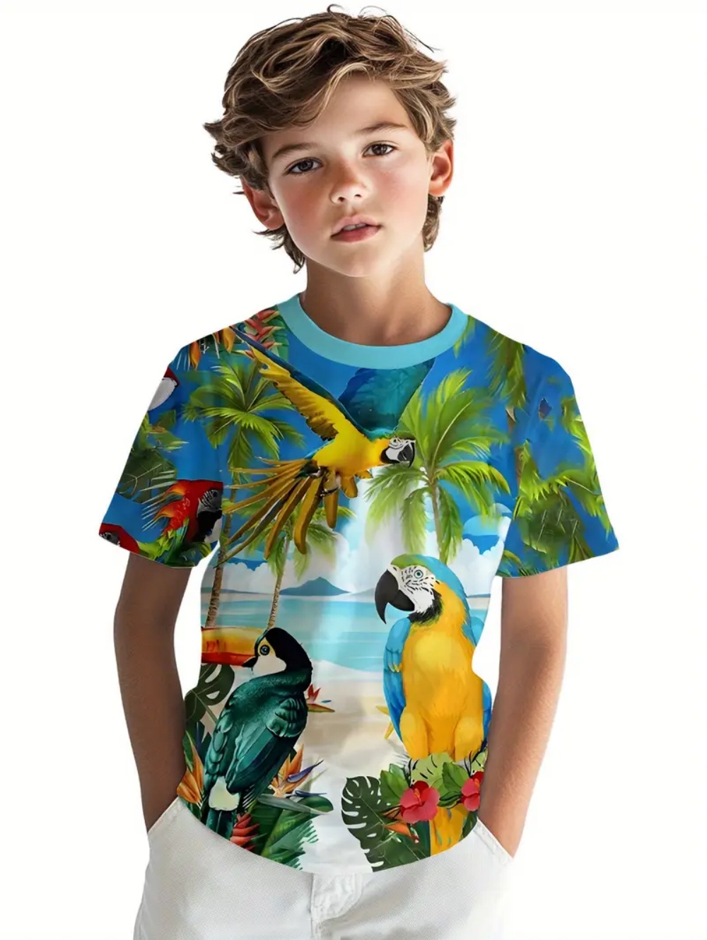 เสื้อยืดแขนสั้นพิมพ์ลายชายหาดส - Tee Graphic Print บทวิจารณ์และราคา