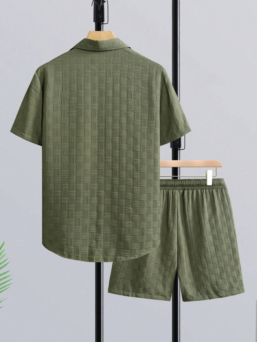 ชุดเสื้อเชิ้ตแขนสั้นสำหรับผู้ช - Short Linen Drawstring บทวิจารณ์และราคา