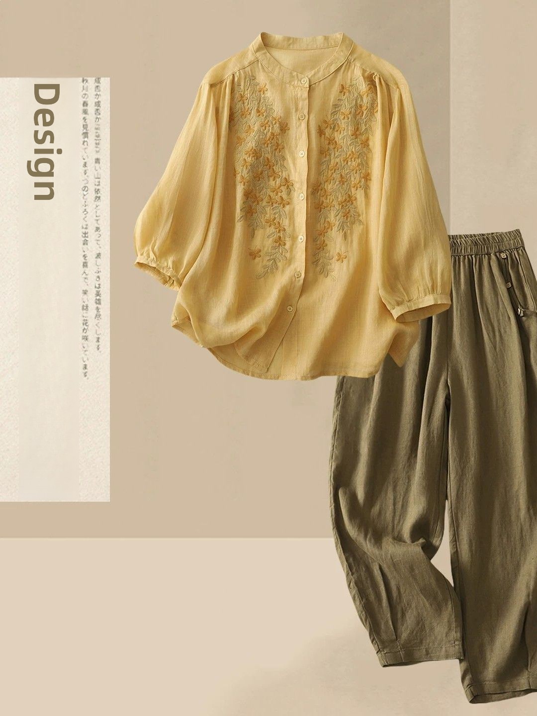 ชุดลำลองผ้าฝ้ายลินินสำหรับฤดูร - Linen Shirt Breathable บทวิจารณ์และราคา