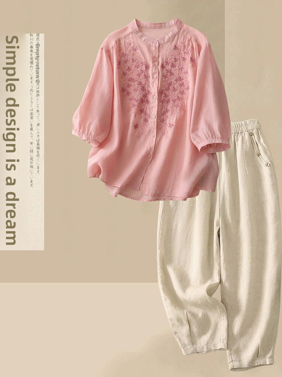 ชุดลำลองผ้าฝ้ายลินินสำหรับฤดูร - Linen Shirt Breathable บทวิจารณ์และราคา