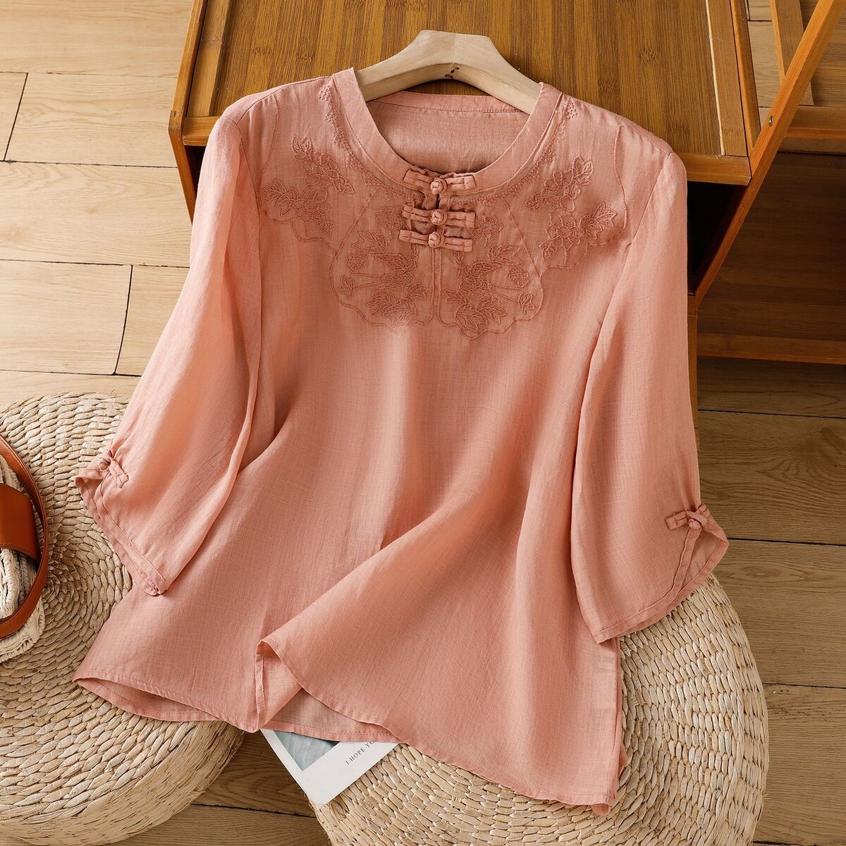 เสื้อเชิ้ตแขนกุดผ้าฝ้ายลินินปุ - Shirt Camp Collar บทวิจารณ์และราคา